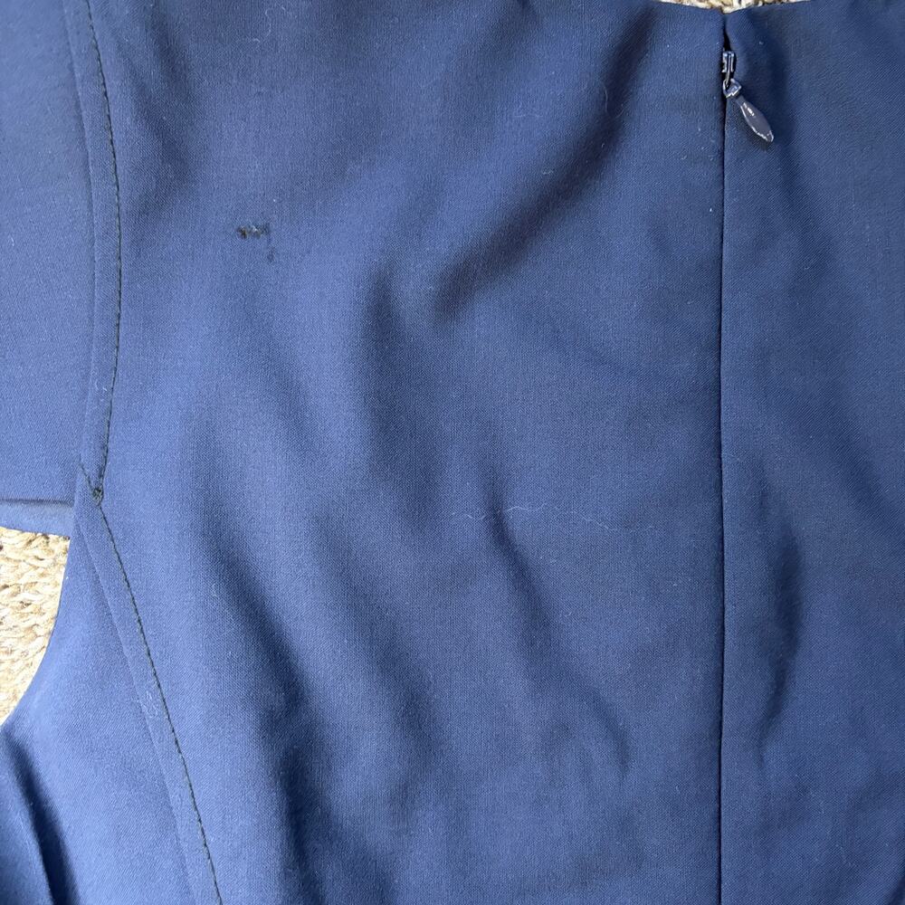 J.Crew Resume Wool Blend Midi Sheath Dress Blue Professional Packets 6T READ* - Picture 10 of 13